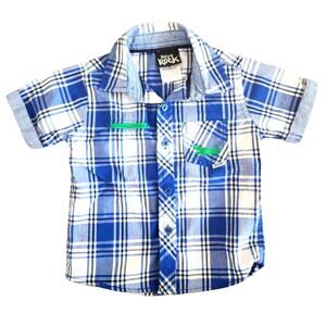 Boys Rock Short Sleeve Button Down Boys Size 2T dinosaur